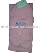 Children' hat,scarf and glove set