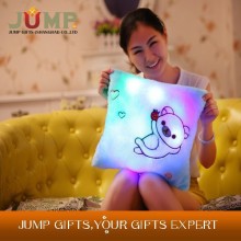 high quality cartoon LED pillow kids bed plush pillow