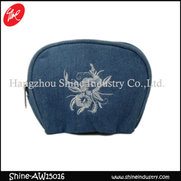 cheapest demin burse/flower embroidery moneybag/women coin purse