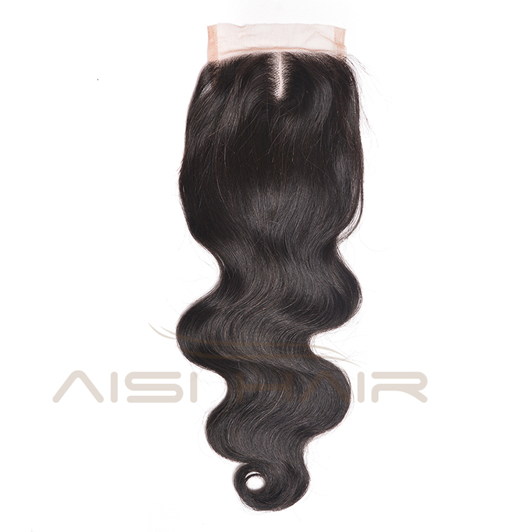 Aisi Hair Top Quality 14 Inch Long Body Wave 4X4 Lace Closure Brazilian Human Hair Extension For Women