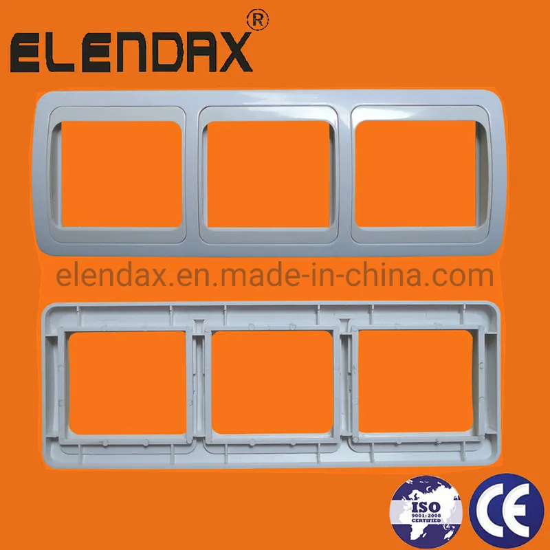 Горизонтальная рама на 3 группы в европейском стиле для выключателя и розетки (F2300)