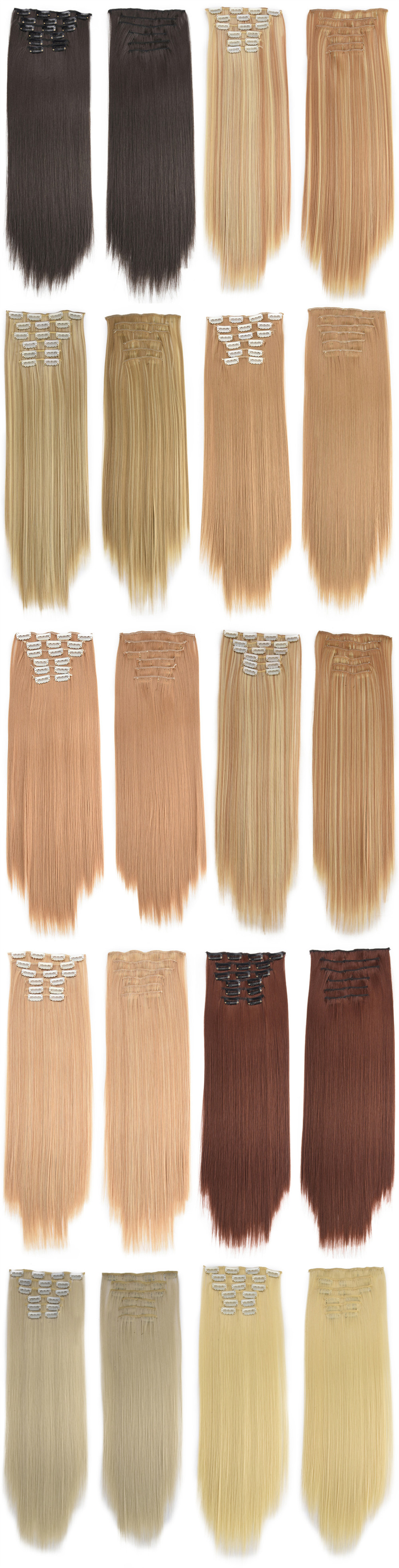 Factory Wholesale Price with clip synthetic hair Straight hair color available