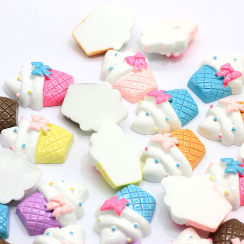 Resin Cupcake Dessert Popsicle  Flatback Cabochons Kawaii Bowtie Decor Dollhouse Cupcake Charms Scrapbooking Accessories