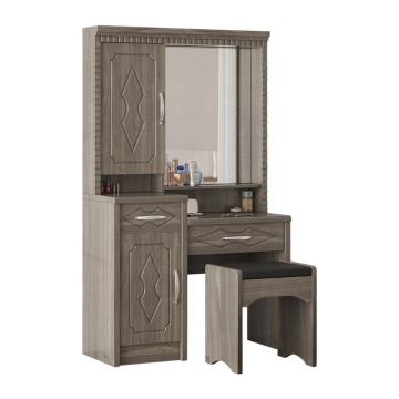 Customized Classic Dressing Table with Mirror, Drawers, and Stool