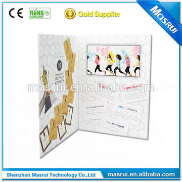 Product demonstration LCD video card Bespoke Video Brochures