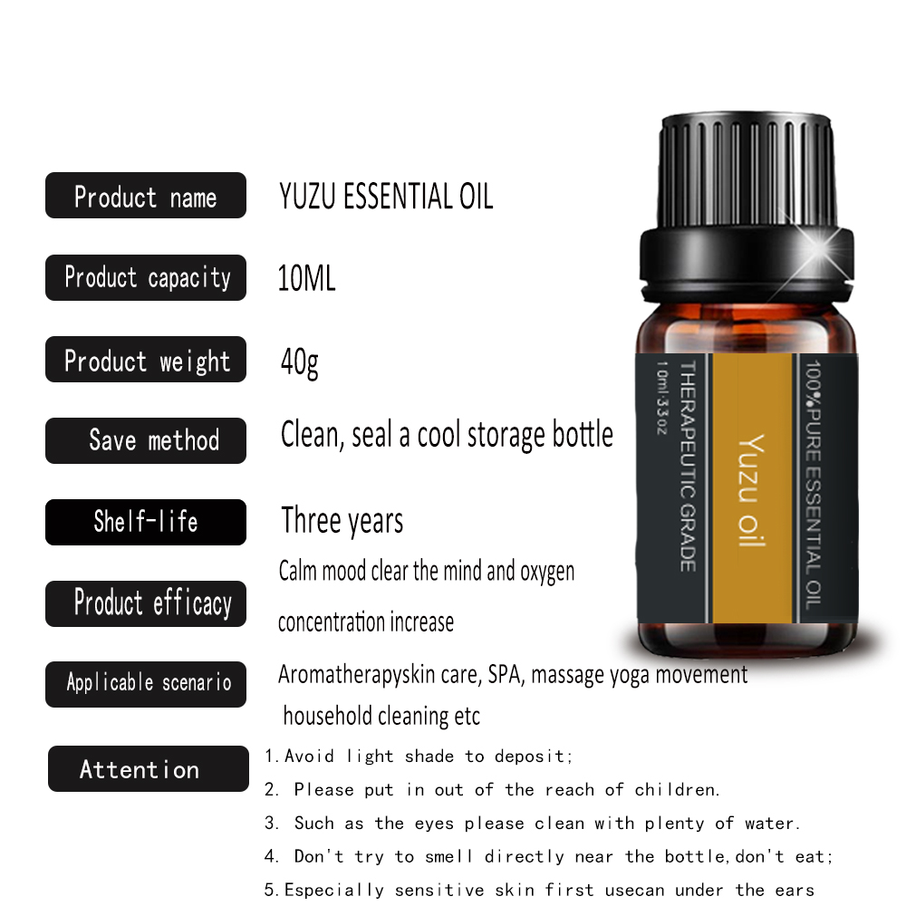 10ml Kijapani Yuzu Mafuta Muhimu kwa Diffuser ya Aromatherapy