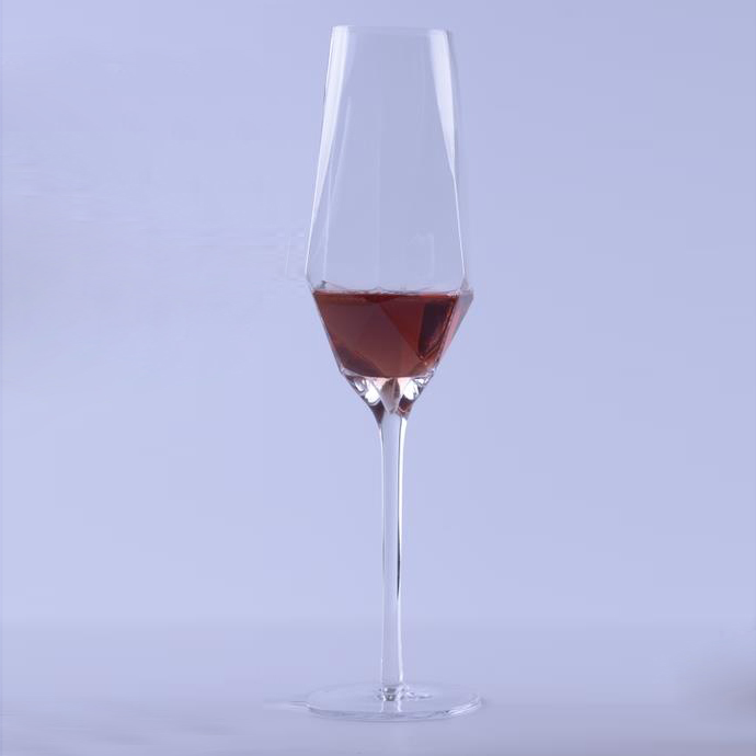 hot Sale Crystal Clear Geo Wine Glass