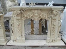 bright and translucent in appearance natural stone fireplace