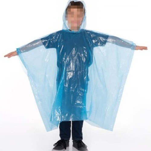 Poncho de lluvia de plástico impermeable de emergencia desechable personalizado