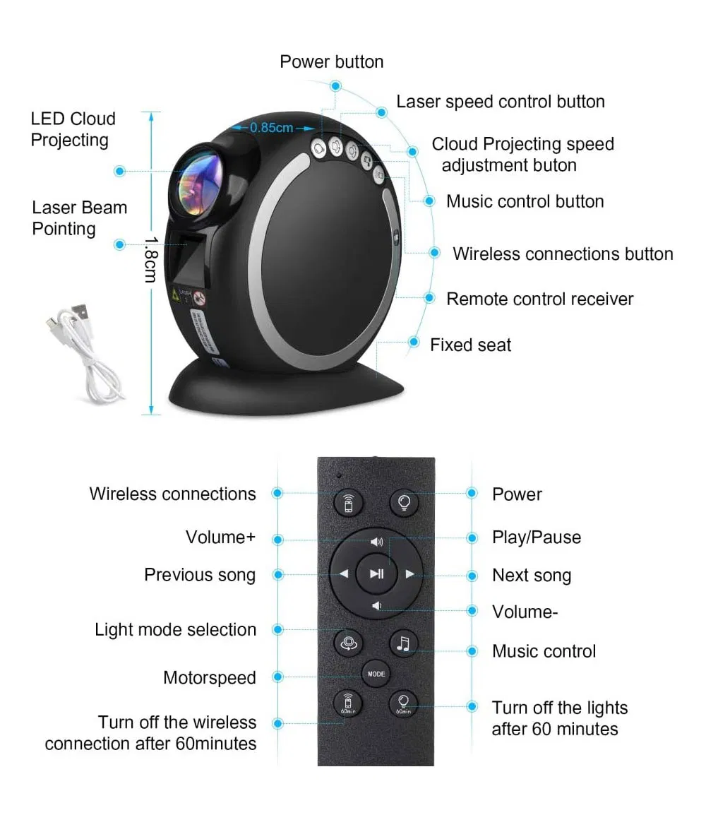 Tuya WiFi Smart Star Projector Galaxy for Holiday Party APP Control Smart Home Nebula Projector Works for Google Home Alexa