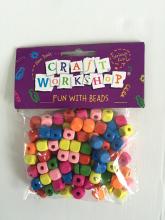 colorful wooden beads with holes