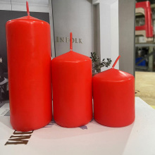 15cm Red color Bulk Pillar Candles For Wedding
