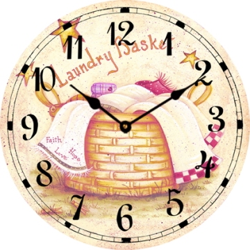 Laundry Glass Wall Clock