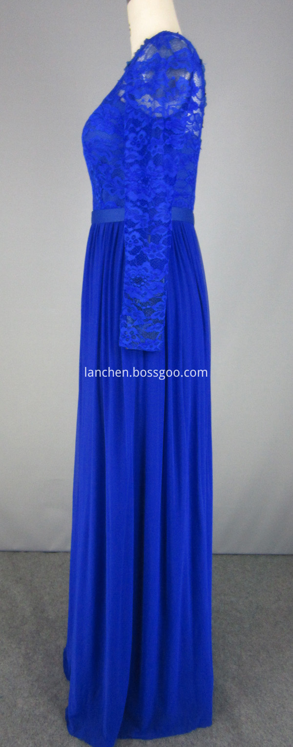 chiffon dress royal blue