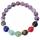 Pulsera elástica de Chakra de piedras preciosas genuinas naturales, cuentas de 6 mm, espaciadores de plata esterlina, hombres / mujeres, tamaños pequeños, medianos y grandes