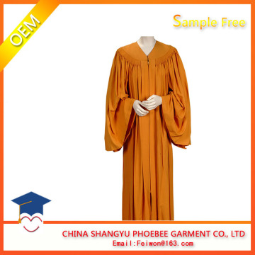 Fluting church choir robe wholesale orange