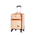 Simple PU leather luggage with silence wheels