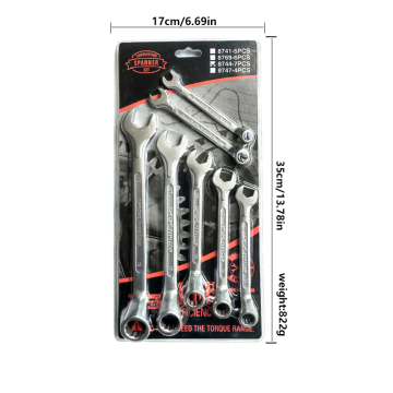 Seven-piece set of high neck wrenches