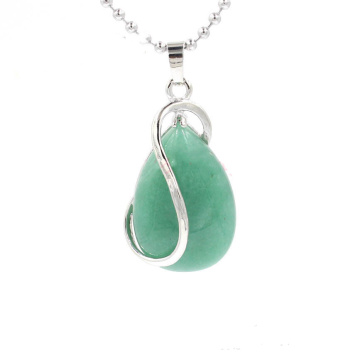 Natural Gemstone Waterdrop Chakra Charms Pendant