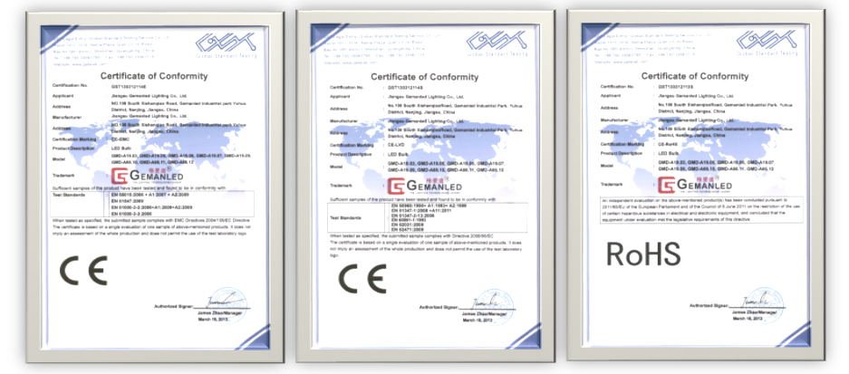 LED BULB ce  AND ROHS CERTIFICATES