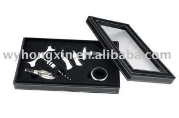 leather wine tool set