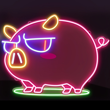 CARTOON PIG NEON LIGHTING