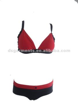lady's fashion strip swimsuit