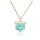 Turquoise Stone Pendant Long Gold Chain Necklace