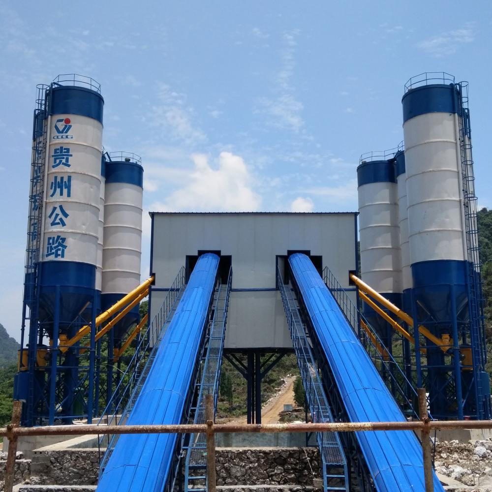 Thailand electric stationary 120m3h concrete batching plant