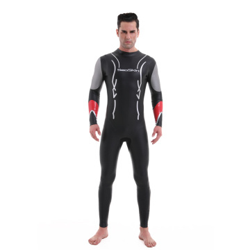 Seackin Mens 3mm νεοπρένιο πίσω φερμουάρ triathlon wetsuits