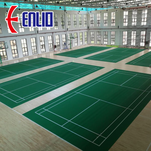 Piso de badminton Enlio aprovado pela BWF