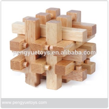 Wood Cube Puzzle, 3D Wood Puzzle, IQ Puzzle Cube