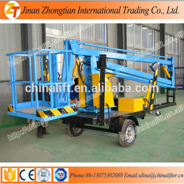 Articulated boom lift mobile towable telescopic hydraulic boom elevators