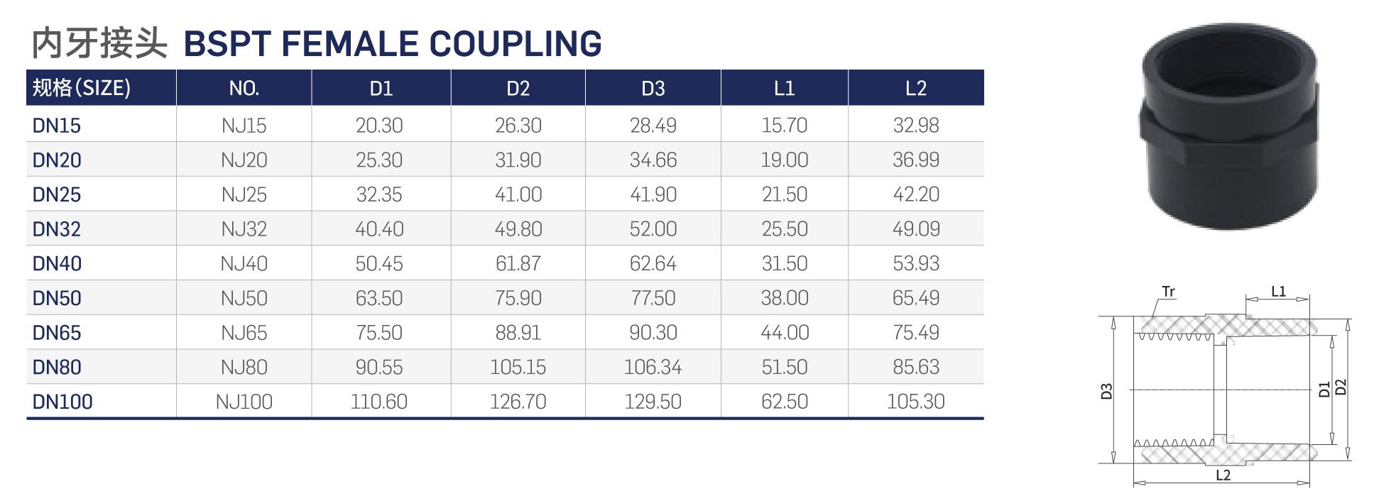 bspt মহিলা কাপলিং bspt female coupling