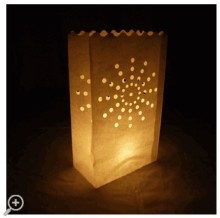 Starburst Paper Luminaries Bag (10 Pack), LED luminaria light, tea light