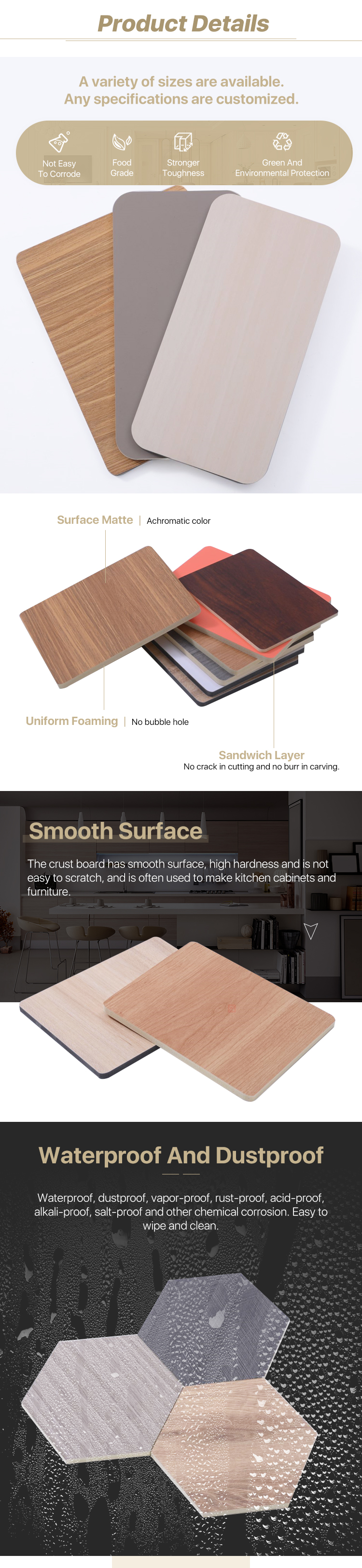Factory wholesale wpc pvc foam sheets Wood PVC WPC foam board for furniture door wall panel