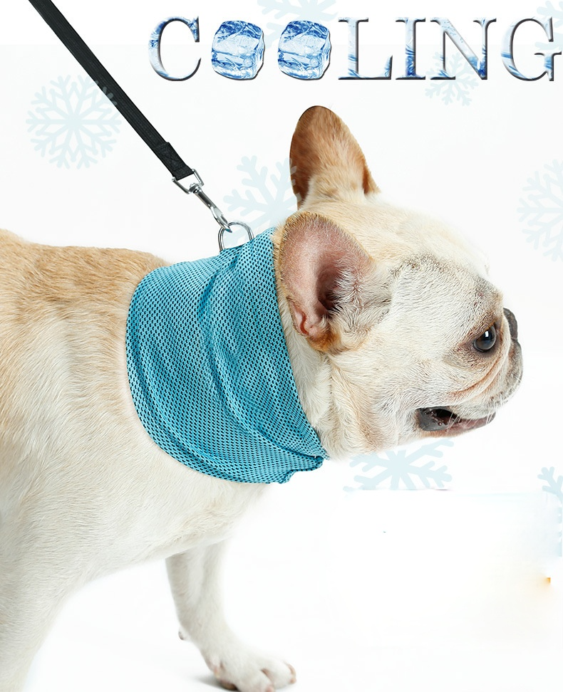 Pet Summer Cold Neck Scarf French Bulldog Dog Cat Cooling Scarf Triangle Scarf Ice Towel Wholesale