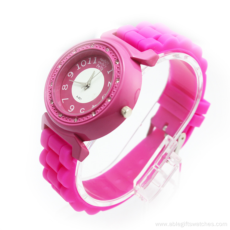 Popular Girls Silicone Strap Wristwatches