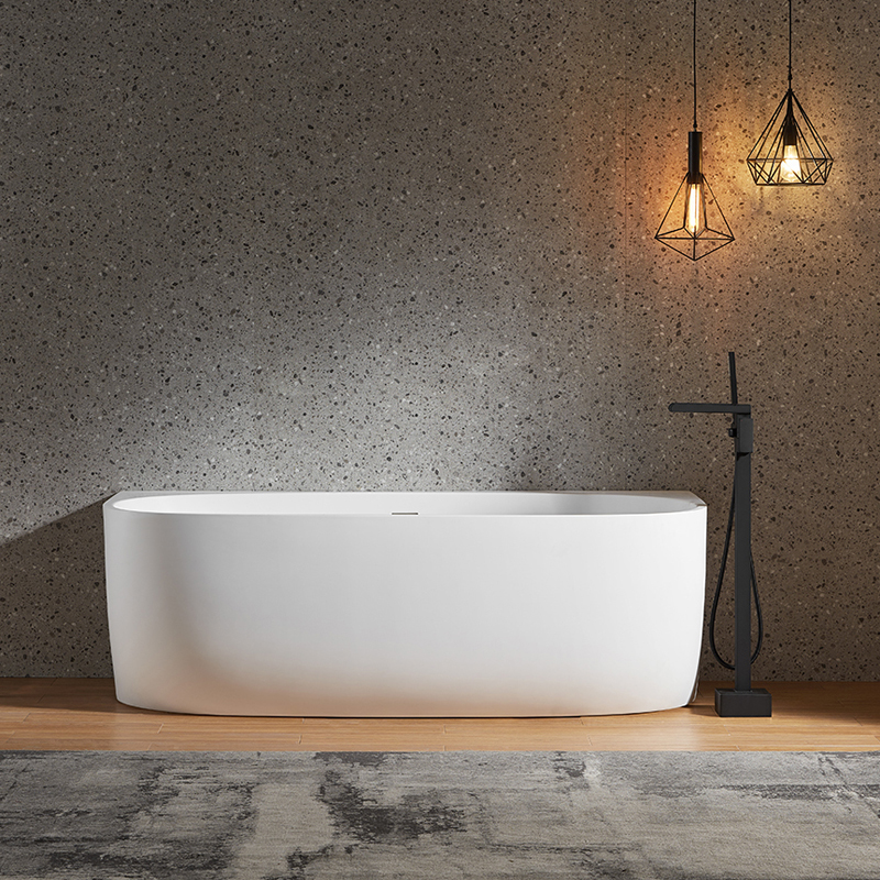 Modern Design OEM Service Durable Solid Surface Matte White Freestanding Bathtub