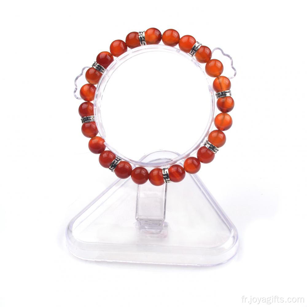 Bracelet de perles rondes en cornaline naturelle 8MM 24 pour la guérison du Reiki