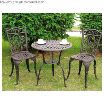 Cast aluminum table/chair, All metal furniture, outdoor coffee table