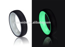 Carbon fiber glow ring titanium steel gear ring, custom wedding couple ring