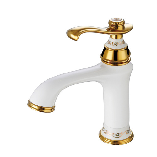 All-copper European simple countertop basin faucet