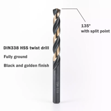 Top quality HSS black and yellow twist drill bit for metal