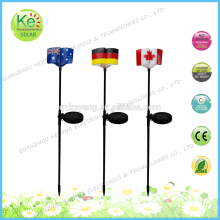 Book shape national flag outdoor LED solar light stake