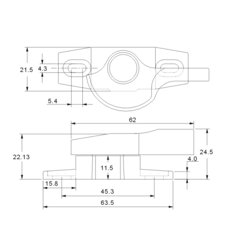 Chromium plated Half Moon Lock