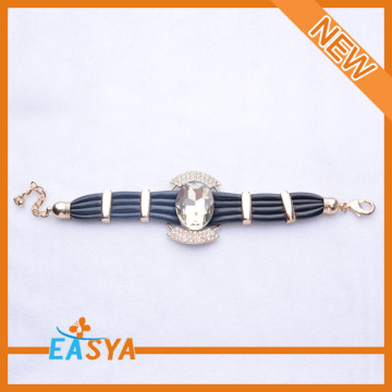 Trade Price Big Crystal Black Rope Ethnic Bracelets