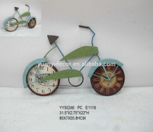 Rustic bicyle shape metal wall clock, decorative wall clock, factory clock
