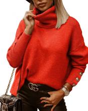 Women Causal Turtleneck Knit Sweater
