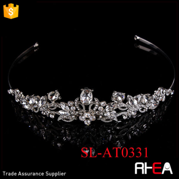 Silver Clear Rhinestone Tiara Headpiece Wedding Hair accessories